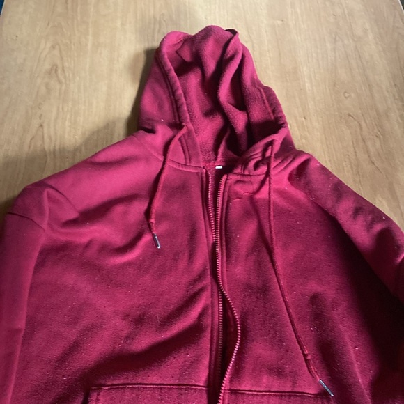 SHEIN red zip up sweater - Picture 3 of 4